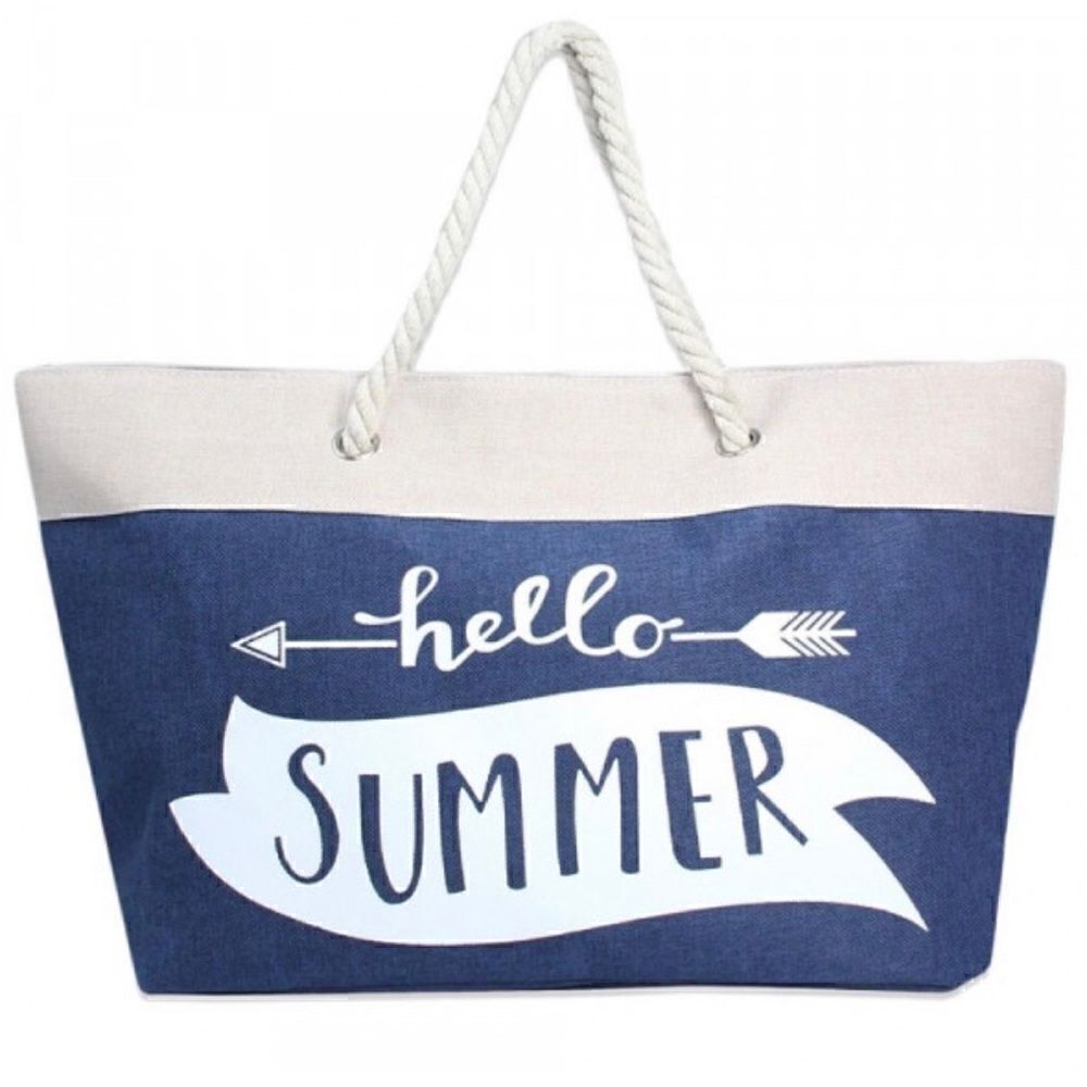 Judson & Co Canvas tote bag with "Hello Summer"-23" x 13" NWOT